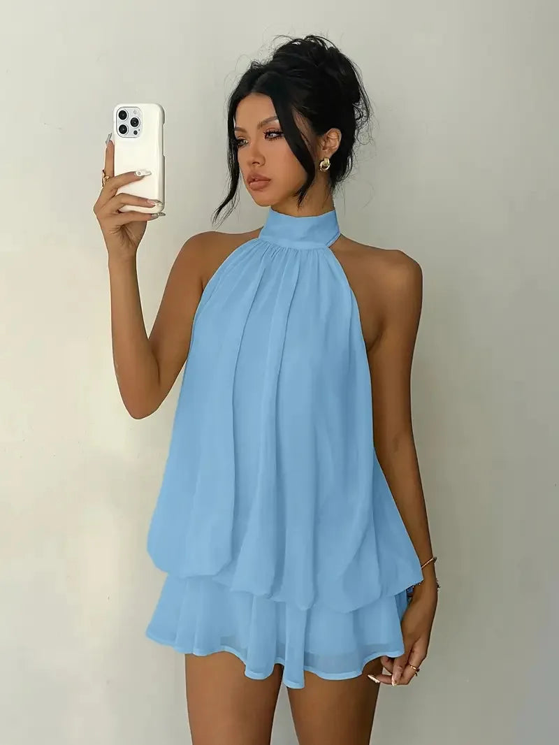 Robe Courte Dos Nu – Céleste