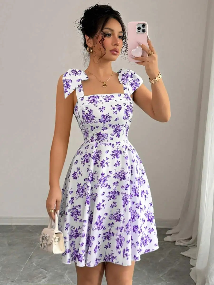 Robe Fleurie Nouée – Louise