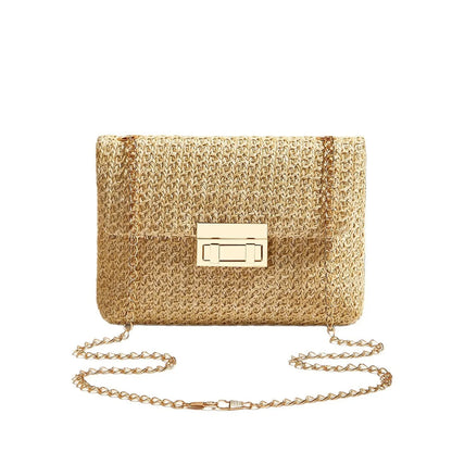Fashion Women Summer Bohemian Straw Bag Small Woven Beach Crossbody Bag Shoulder Messenger Bag Girls Handbags Straw Bag Gifts
