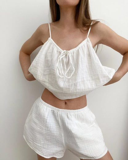 2026 Summer New Women's Pajamas Pure Cotton Strap Shorts Comfortable Pajamas 2-piece Set Casual Home Clothes Y2K Hot Sale