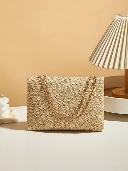 Fashion Women Summer Bohemian Straw Bag Small Woven Beach Crossbody Bag Shoulder Messenger Bag Girls Handbags Straw Bag Gifts