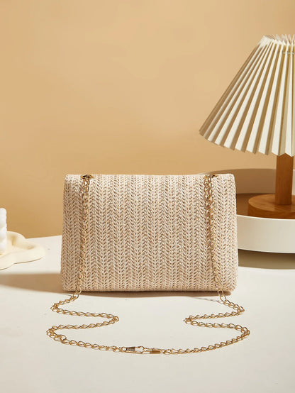 Fashion Women Summer Bohemian Straw Bag Small Woven Beach Crossbody Bag Shoulder Messenger Bag Girls Handbags Straw Bag Gifts