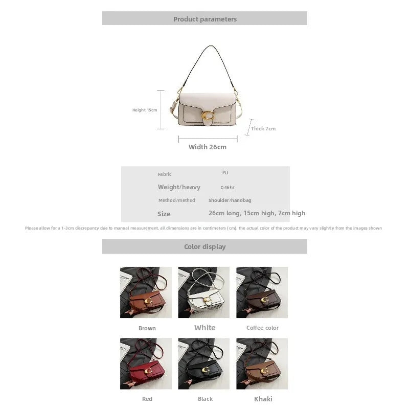 New Niche Bag Women's Premium Texture Solid Color Simple and Versatile Small Square Bag Commuter Multi-Compartment Shoulder Bag