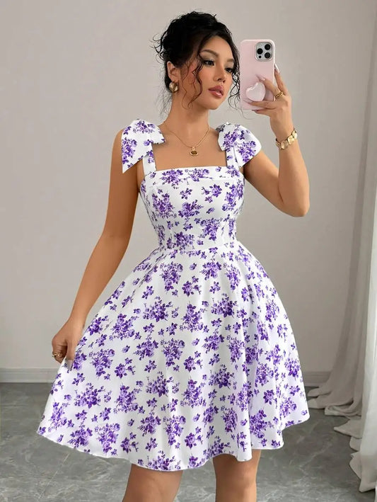 Robe Fleurie Nouée – Louise