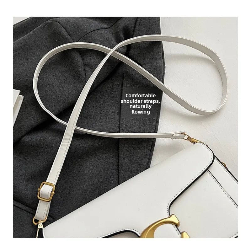 New Niche Bag Women's Premium Texture Solid Color Simple and Versatile Small Square Bag Commuter Multi-Compartment Shoulder Bag