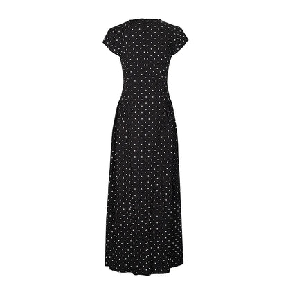 Women New Long Dresses Summer Elegant Upgraded Version Casual Polka Dots Party Dress Graceful Holiday Casual Slim Female Dresses