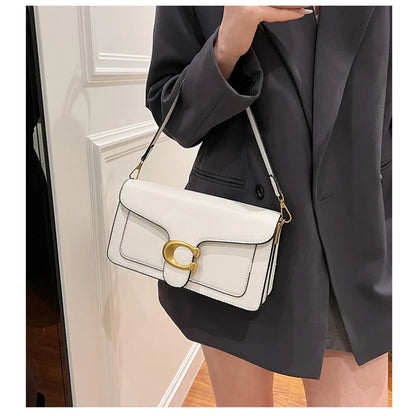 New Niche Bag Women's Premium Texture Solid Color Simple and Versatile Small Square Bag Commuter Multi-Compartment Shoulder Bag