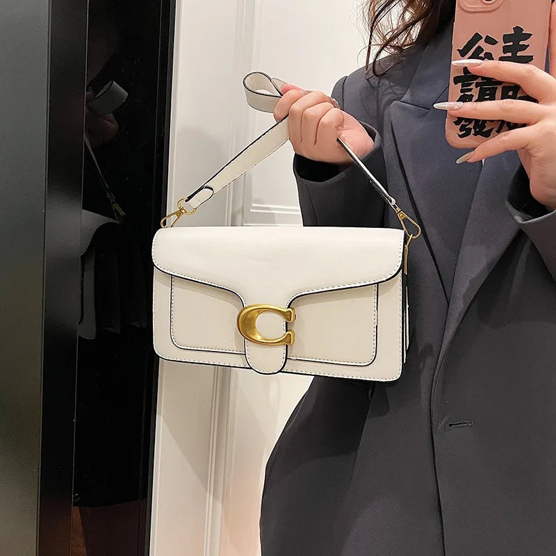 New Niche Bag Women's Premium Texture Solid Color Simple and Versatile Small Square Bag Commuter Multi-Compartment Shoulder Bag
