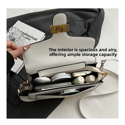 New Niche Bag Women's Premium Texture Solid Color Simple and Versatile Small Square Bag Commuter Multi-Compartment Shoulder Bag