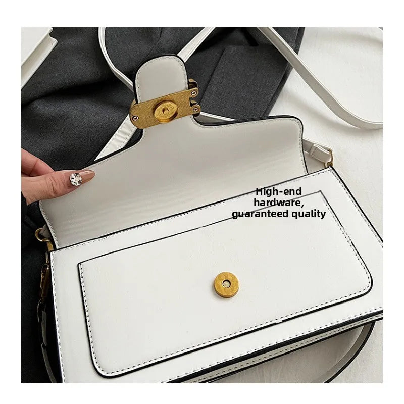 New Niche Bag Women's Premium Texture Solid Color Simple and Versatile Small Square Bag Commuter Multi-Compartment Shoulder Bag
