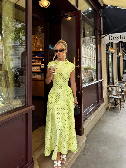 Women New Long Dresses Summer Elegant Upgraded Version Casual Polka Dots Party Dress Graceful Holiday Casual Slim Female Dresses