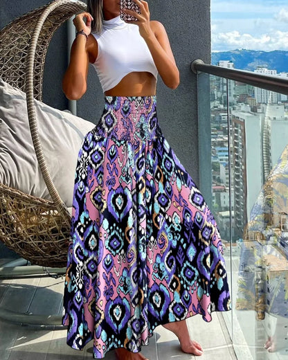 Jupe Longue Bohème Taille Haute – Élise