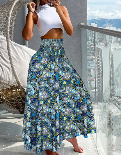 Jupe Longue Bohème Taille Haute – Élise