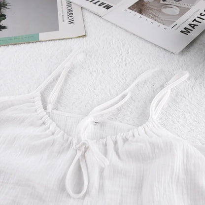 2026 Summer New Women's Pajamas Pure Cotton Strap Shorts Comfortable Pajamas 2-piece Set Casual Home Clothes Y2K Hot Sale